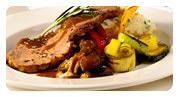 Strip Loin Roast Beef with Rosemary Wild Mushroom Sauce