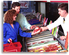 [Image of
woman with groceries]