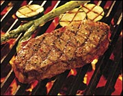 Picture of a steak on a grill