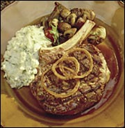 Steak served on a plate