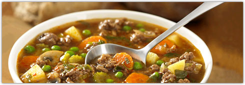 Soupe avec boeuf haché genre goulache
