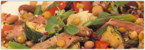Bifteck de la Toscane avec salade de lentilles